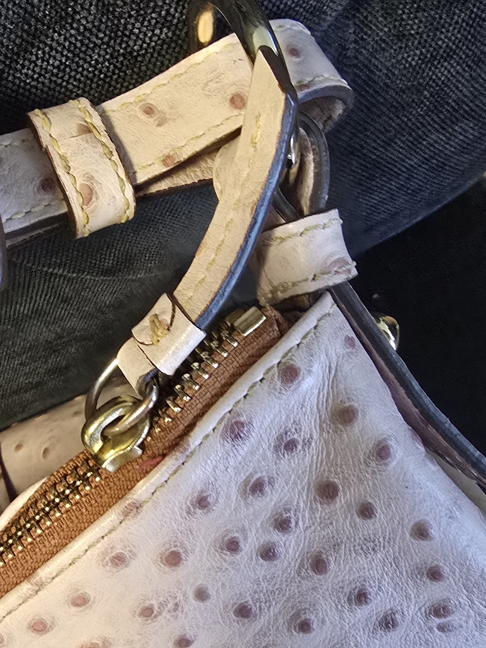 Dooney & Bourke Pink Ostrich Shoulder Bag - Picture 3 of 15